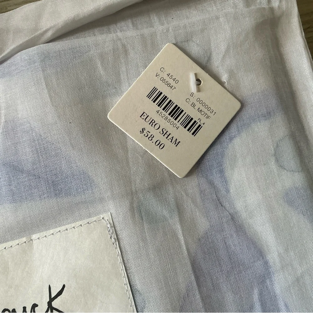 Kate Roebuck for Anthropologie painted indigo euro sham NWT